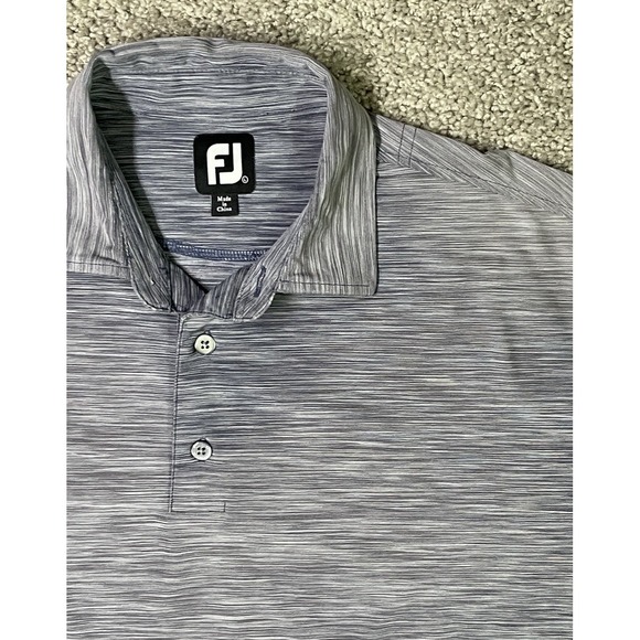 FJ FootJoy Polo Shirt Mens Size Lg Gray Golf Casual Short Sleeve The Woodlands - Picture 2 of 9